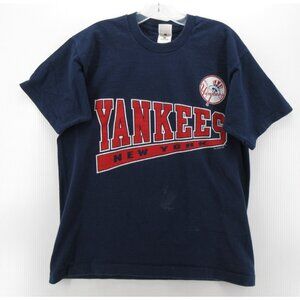 VINTAGE New York Yankees Shirt Large Baseball Fruit Of The Loom 90s *